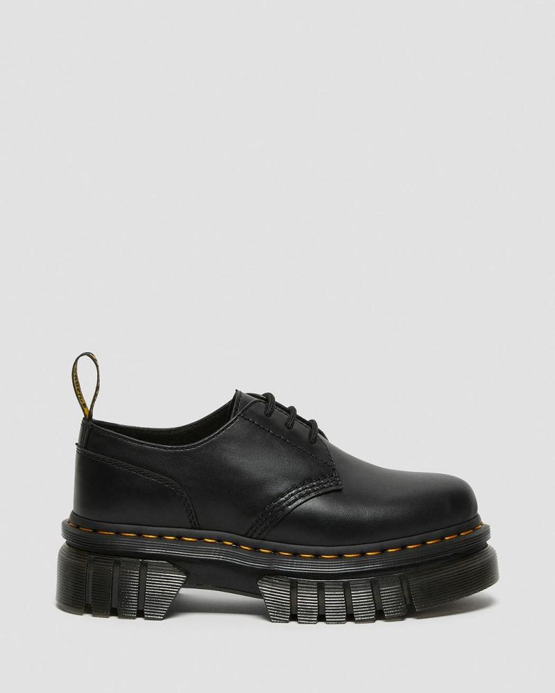 Dr Martens Audrick Nappa Leren Platform Schoenen Heren Zwart | NL 192EBC